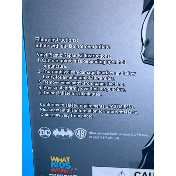 Batman Inflatable Figure 23" Tall with Repair Kit Collectible - Picture 3 of 3